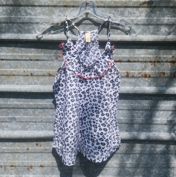 Leopard Print Tank Top with Pink Accents - Picture 1 of 7